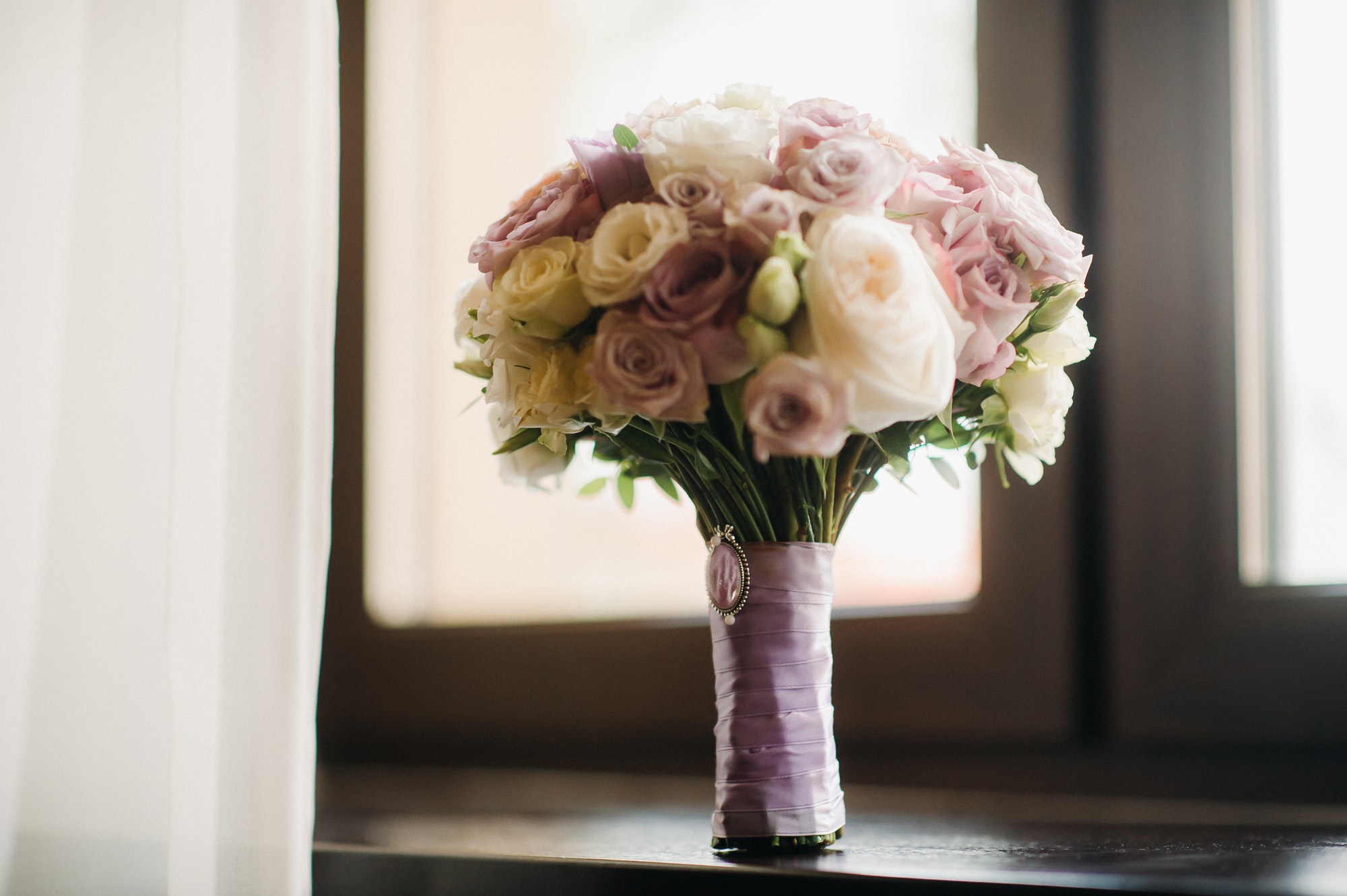 beautiful stylish wedding bouquet with roses .Wedding Decor